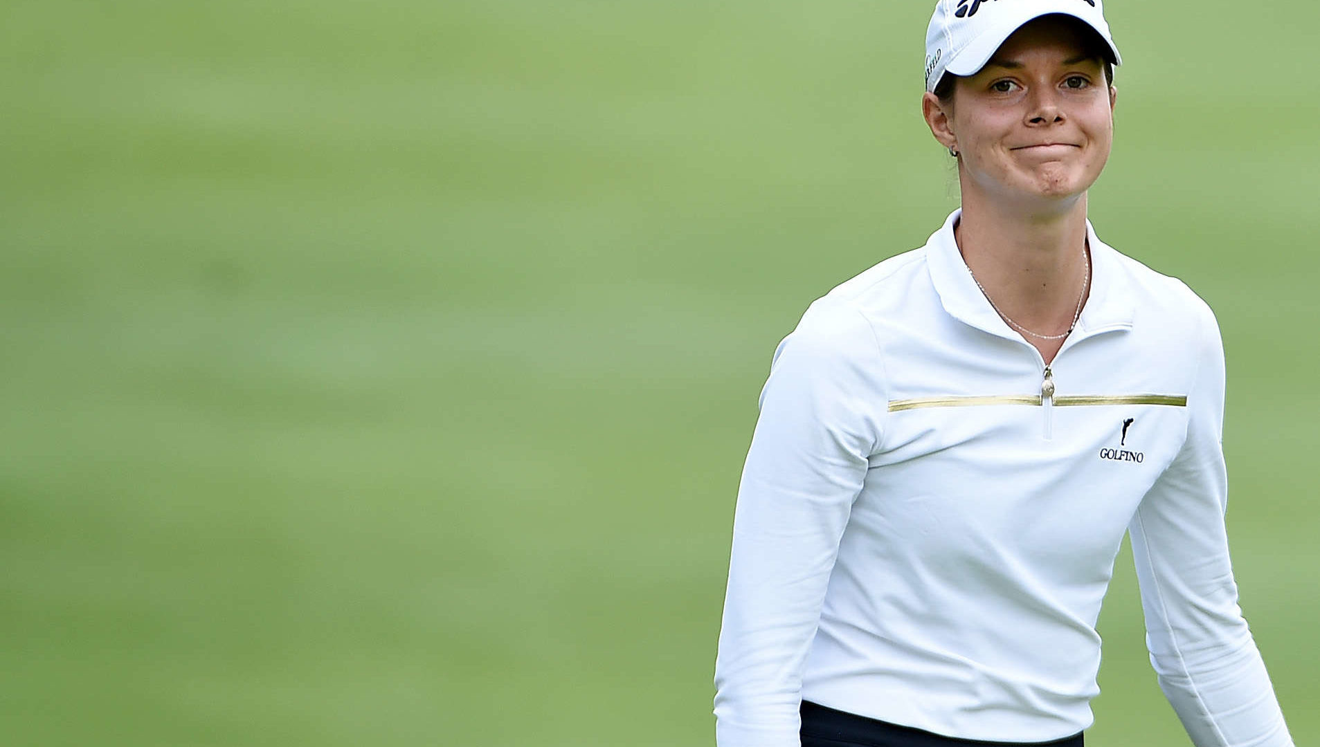 PORTLAND, OREGON - SEPTEMBER 16: Esther Henseleit of Germany reacts after sinking her birdie putt on the sixth hole during round two of the AmazingCre Portland Classic at Columbia Edgewater Country Club on September 16, 2022 in Portland, Oregon.tour news (Photo by Steve Dykes/Getty Images)