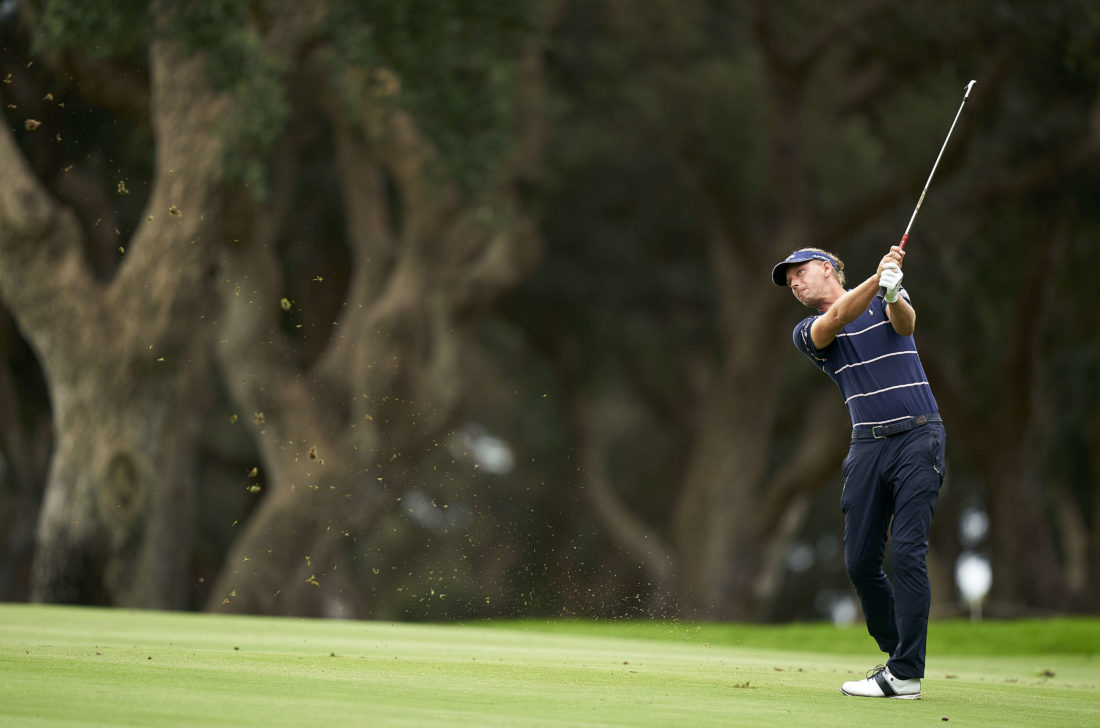 CADIZ, SPAIN - OCTOBER 16: tour news Marcel Siem of Germany plays a shot during Day Four of the Estrella Damm N.A. Andalucía Masters at Real Club Valderrama on October 16, 2022 in Cadiz, Spain. (Photo by Jose Manuel Alvarez/Quality Sport Images/Getty Images) tour news