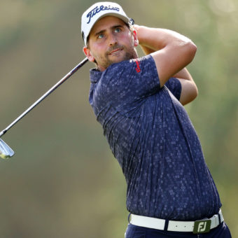 PALMA DE MALLORCA, SPAIN - OCTOBER 23: Nicolai von Dellingshausen of Germany prepares to tee off on the ninth hole on Day Four of the Mallorca Golf Open at Son Muntaner Golf Club on October 23, 2022 in Palma de Mallorca, Spain. (Photo by Andrew Redington/Getty Images)