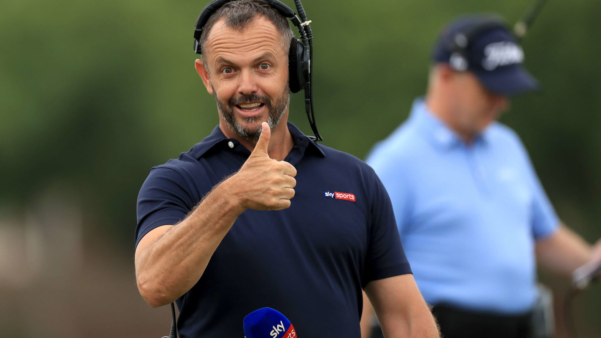 DUBAI, UNITED ARAB EMIRATES - NOVEMBER 21; Andrew Coltart of Scotland working on course for Sky television during the first round of the DP World Tour Championship Dubai on The Earth Course at Jumeirah Golf Estates on November 21, 2019 in Dubai, United Arab Emirates. (Photo by David Cannon/Getty Images)