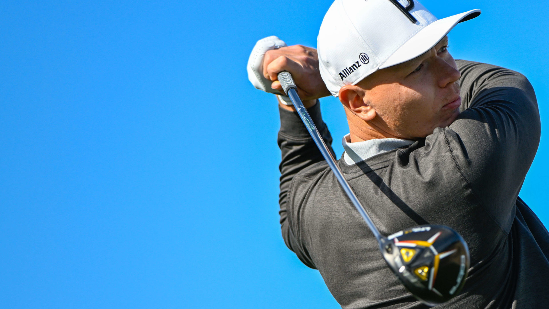 LA QUINTA, CA - tour news JANUARY 22: Matti Schmid (GER) watches his tee shot on 1 during Rd4 of The American Express Golf Tournament at the PGA West Pete Dye Stadium Course on January 22, 2023 in La Quinta, CA. (Photo by Ken Murray/Icon Sportswire)