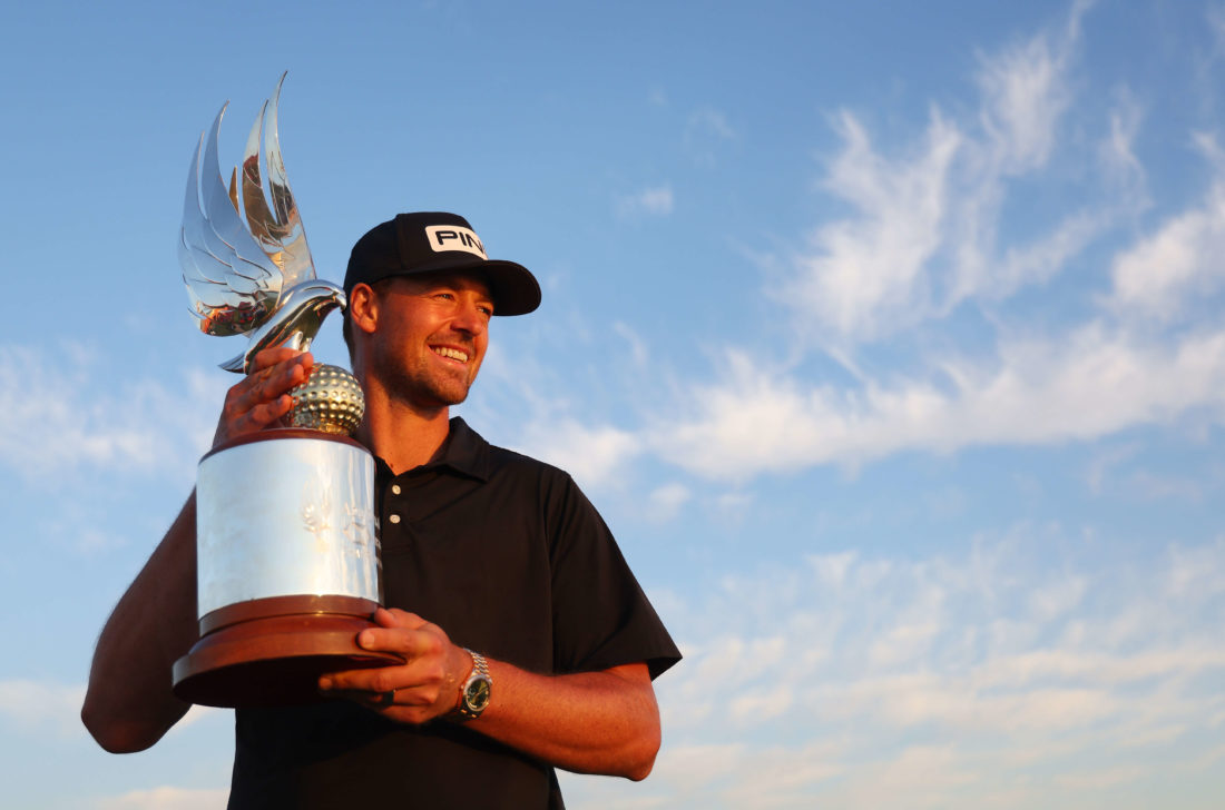 ABU DHABI, UNITED ARAB EMIRATES - JANUARY 22: Victor Perez of France poses for a photo with the trophy after winning the final round of the Abu Dhabi HSBC Championship at Yas Links Golf Course on January 22, 2023 in Abu Dhabi, United Arab Emirates. (Photo by Andrew Redington/Getty Images) tour news