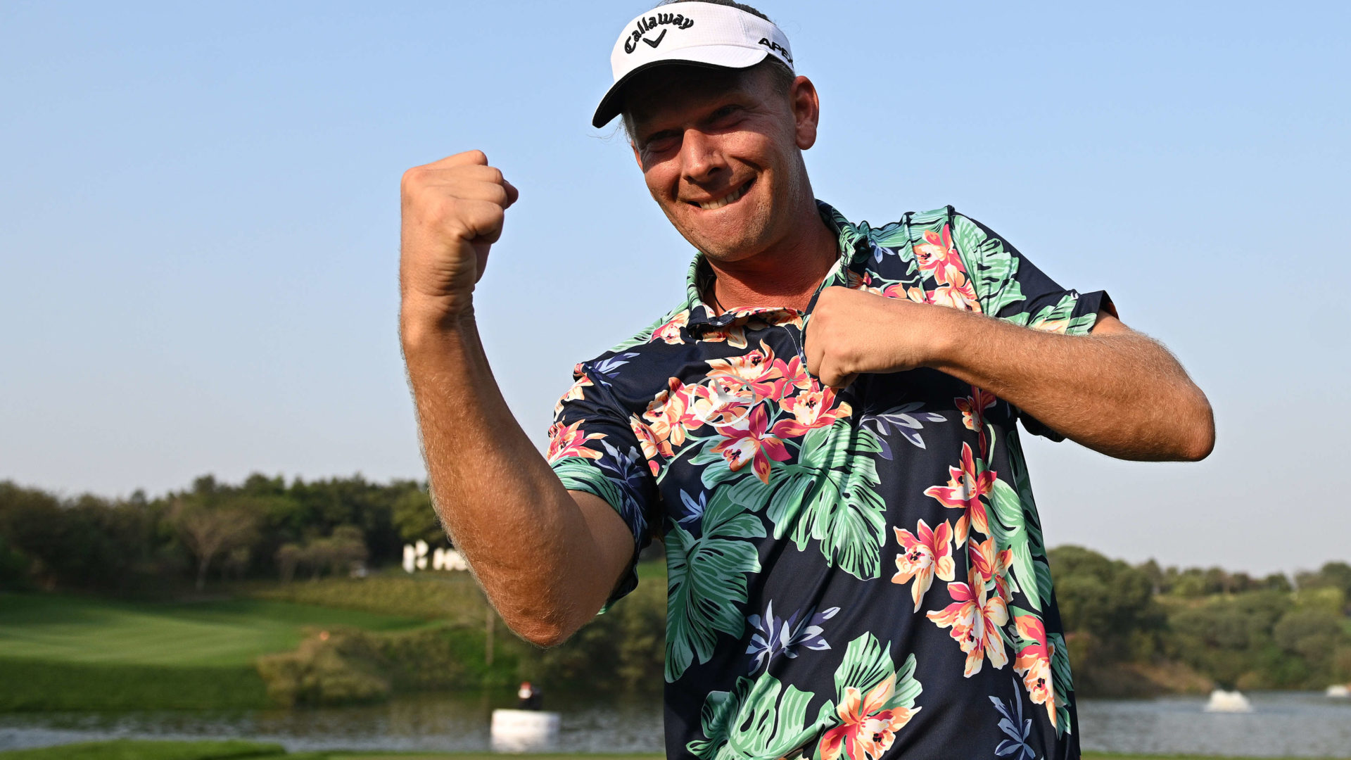 NEW DELHI, INDIA - FEBRUARY 26: Marcel Siem of Germany celebrates after winning the Hero Indian Open at Dlf Golf and Country Club on February 26, 2023 in India.tour news (Photo by Stuart Franklin/Getty Images)