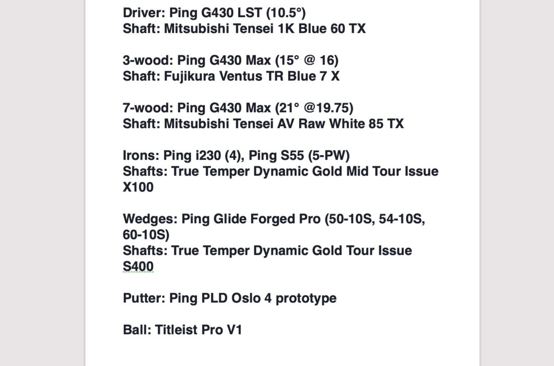 WITB Taylor Moore – valspar championship 2023 tour news