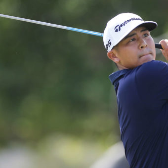 ORLANDO, FL - MARCH 05: Kurt Kitayama of Chico, CA tees off on the first hole during the final round of the Arnold Palmer Invitational presented by Mastercard on March 5, 2023 at the Bay Hill Club & Lodge in Orlando, FL. (Photo by Russell Lansford/Icon Sportswire)