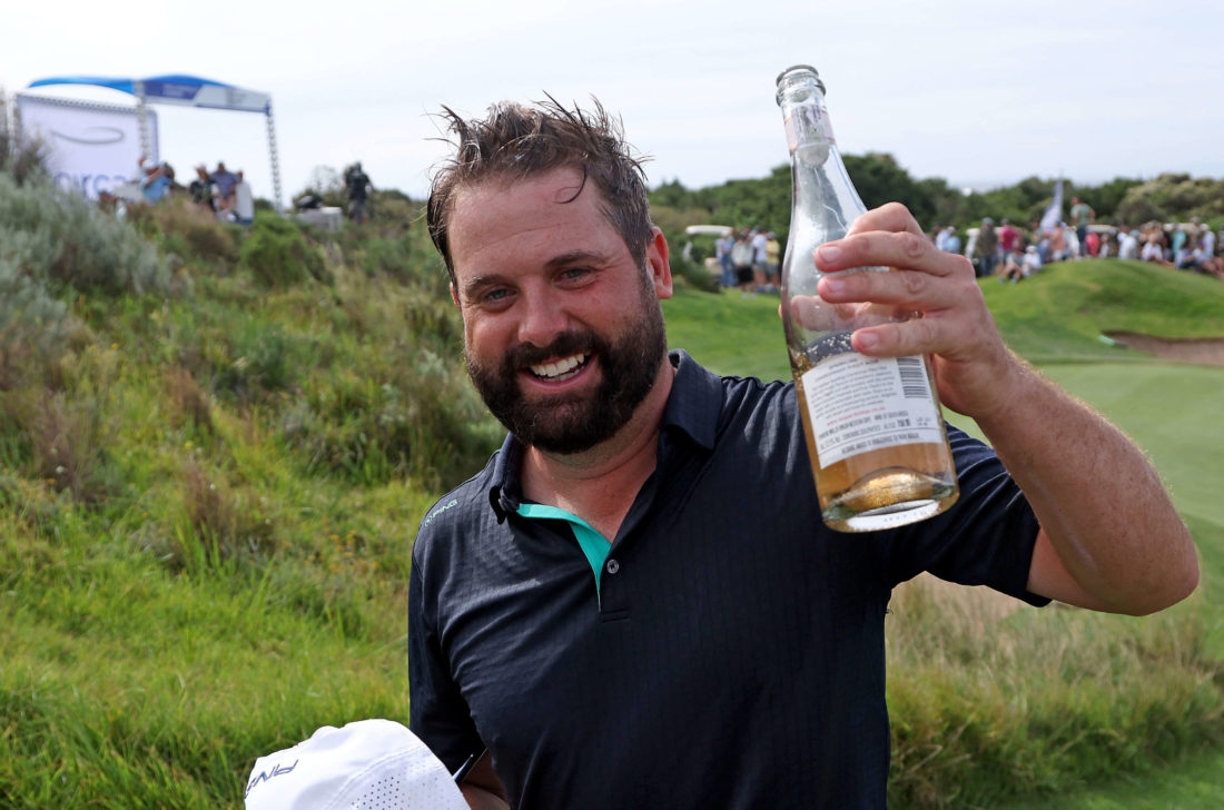 ST FRANCIS BAY, SOUTH AFRICA - MARCH 19: Matthew Baldwin of England celebrates after winning the SDC Championship 2023 at St. Francis Links on March 19, 2023 in South Africa. (Photo by Warren Little/Getty Images) tour news