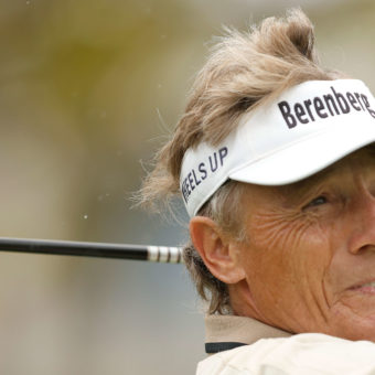 NEWPORT BEACH, CALIFORNIA - MARCH 19: Bernhard Langer of Germany tees off the sixth hole during the final round of the Hoag Classic at Newport Beach Country Club on March 19, 2023 in Newport Beach, California. (Photo by Michael Owens/Getty Images) tour news