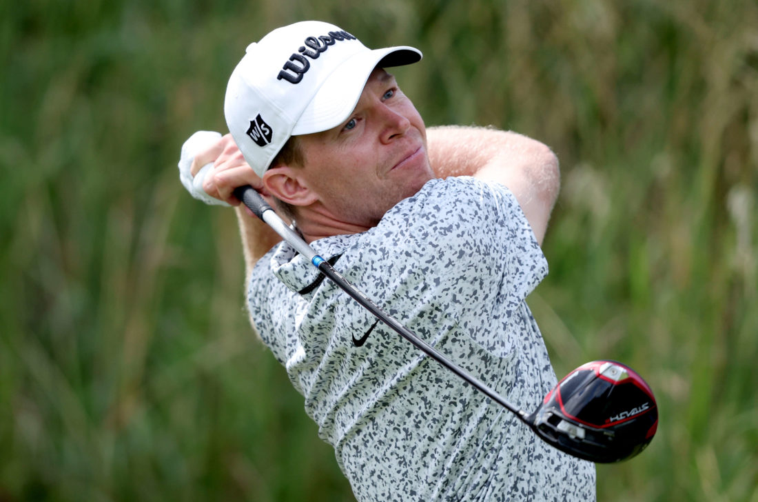 JOHANNESBURG, SOUTH AFRICA - tour news MARCH 26: Alexandre Knappe of Germany plays his tee shot on 16th hole during Day Four of the Jonsson Workwear Open at The Club at Steyn City on March 26, 2023 in South Africa. (Photo by Warren Little/Getty Images) tour news