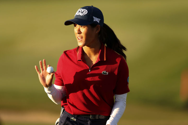 APACHE JUNCTION, ARIZONA - MARCH 26: Celine Boutier of France reacts after making a birdie to force a playoff against Georgia Hall of England on the 18th green during the final round of the LPGA Drive On Championship at Superstition Mountain Golf and Country Club on March 26, 2023 in Apache Junction, Arizona. (Photo by Meg Oliphant/Getty Images) tour news