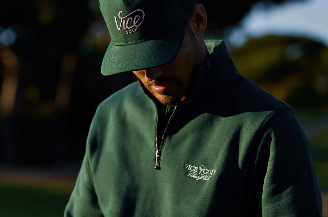 Vice_Golf_2023_Apparel_Liberty_Club_Half_Zip_Dark_Green