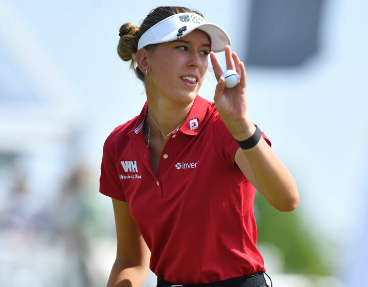 28/05/2023. Ladies European Tour 2023. tour news Belgian Ladies Open, Naxhelet Golf Club, Belgium. 26-28. 2023. Chiara Noja of Germany during the final round. Credit: Mark Runnacles/ LET