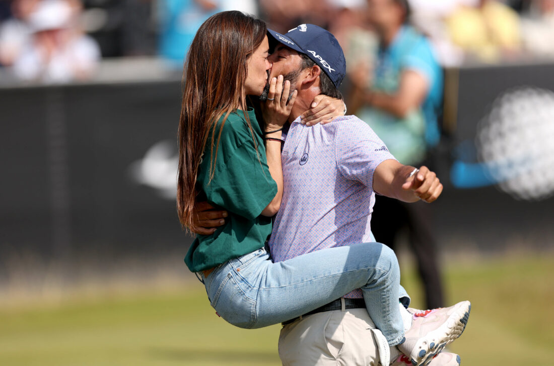CROMVOIRT, NETHERLANDS - MAY 28: Pablo Larrazabal of Spain celebrates with Adriana Lamelas during Day Four of the KLM Open at Bernardus Golf on May 28, 2023 in Netherlands. (Photo by Dean Mouhtaropoulos/Getty Images) tour news