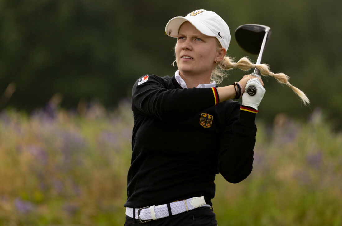 16/06/2023. Ladies European Tour 2023. Amundi German Masters, Golf & Country Club Seddiner See, Berlin, Germany . 15-18 June. Celina Sattelkau of Germany during the final round. Credit: Tristan Jones/ LET