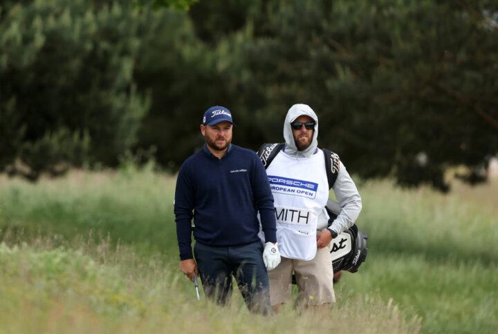 Achtung – vielleicht ein Engländer, der sich wieder in Position bringt? Jordan Smith leitete 2017 die englische Sieges-Serie ein. Hier auf Bahn 6 in Green Eagle während Runde 1 PEO 2023. (Foto: Jan Kruger/Getty Images)