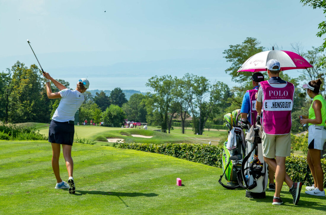 26/07/2019. Ladies European Tour 2019. The Evian Championship, Evian Royal Resort, Evian Les Bains, France. 25-28 July 2019. Esther Henseleit of Germany during the first round. Credit: Tristan Jones tour news