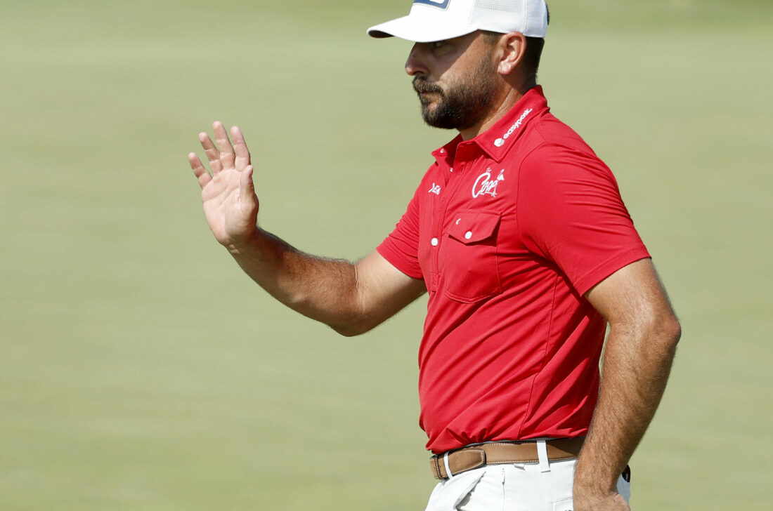 BLAINE, MINNESOTA - JULY 29: Stephan Jaeger of Germany waves after making his putt for birdie on the fourth green during the third round of the 3M Open at TPC Twin Cities on July 29, 2023 in Blaine, Minnesota. (Photo by David Berding/Getty Images) tour news