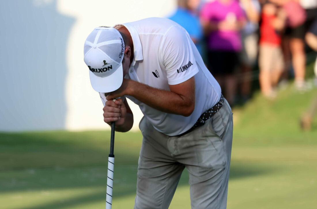 MEMPHIS, TN - AUGUST 13: Lucas Glover reacts to missing a putt that would have won the tournament during the final round of the FedEx St. Jude Championship on August 13, 2023 at TPC Southwind in Memphis, Tennessee. (Photo by Michael Wade/Icon Sportswire via Getty Images) tour news