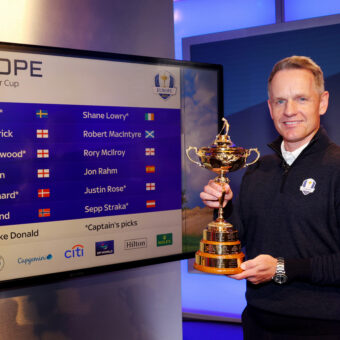 ISLEWORTH, ENGLAND - SEPTEMBER 04: Luke Donald, Captain of Team Europe poses for a photo during the Luke Donald Ryder Cup Wildcard Announcement at Sky Sports Studios on September 04, 2023 in Isleworth, England. (Photo by Andrew Redington/Getty Images)