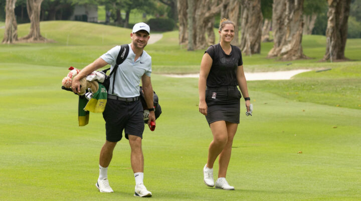 04/10/2023. Ladies European Tour. Aramco Team Series Presented by Public Investment Fund - Hong Kong, Hong Kong Golf Club. 6-8 October. Leonie Harm of Germany during a practice round. Credit: Tristan Jones / LET tour news