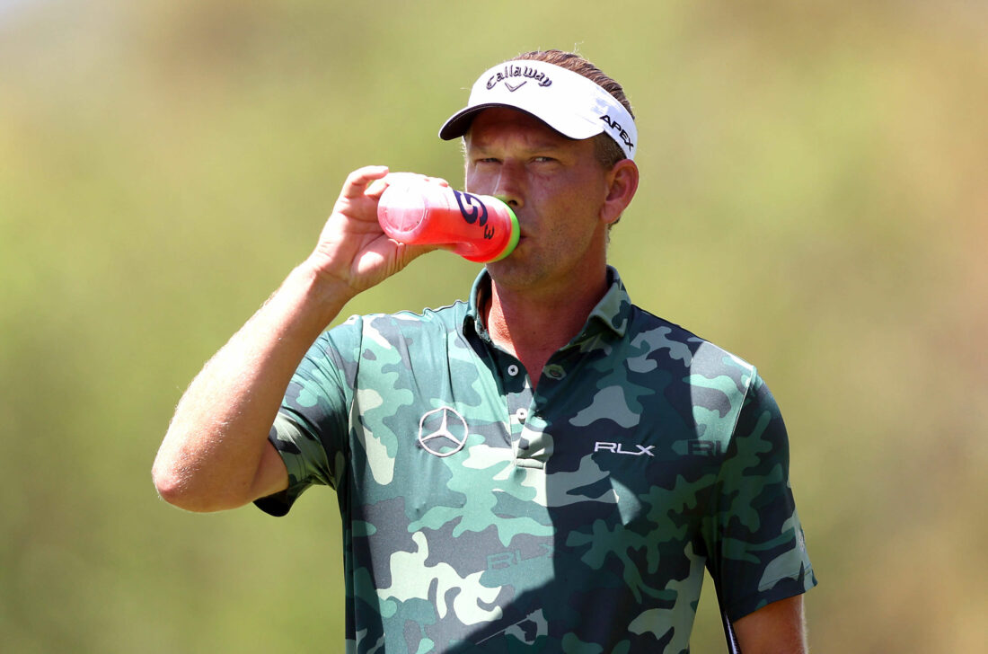 SUN CITY, SOUTH AFRICA - NOVEMBER 09: Marcel Siem of Germany drinks from a bottle on the second hole during Day One of the Nedbank Golf Challenge at Gary Player CC on November 09, 2023 in Sun City, South Africa. (Photo by Richard Heathcote/Getty Images) tour news