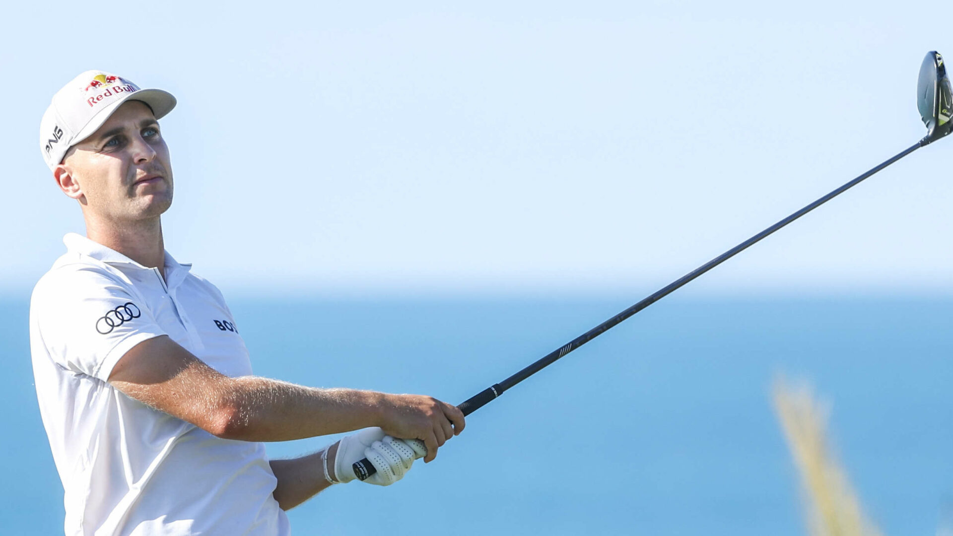 SOUTHAMPTON, BERMUDA - NOVEMBER 10: Matthias Schwab of Austria hits a tee shot on the ninth hole during the second round of the Butterfield Bermuda Championship at Port Royal Golf Course on November 10, 2023 in Southampton, Bermuda. (Photo by Gregory Shamus/Getty Images)