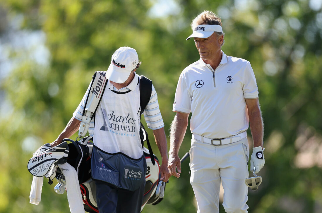 PHOENIX, ARIZONA - NOVEMBER 11: Bernhard Langer of Germany walks up to the first green during the third round of the Charles Schwab Cup Championship at Phoenix Country Club on November 11, 2023 in Phoenix, Arizona. (Photo by Christian Petersen/Getty Images) tour news