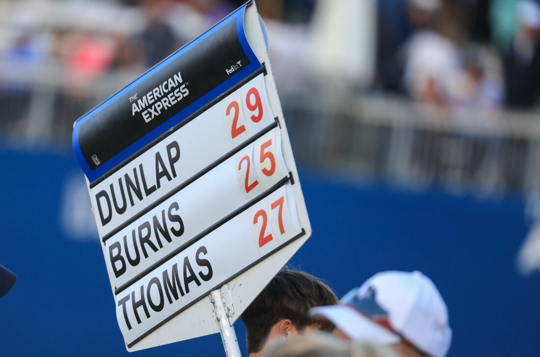 LA QUINTA, CALIFORNIA - JANUARY 21: A detailed view of a standard after the final round of The American Express at Pete Dye Stadium Course on January 21, 2024 in La Quinta, California. (Photo by Sean M. Haffey/Getty Images) PGA Tour
