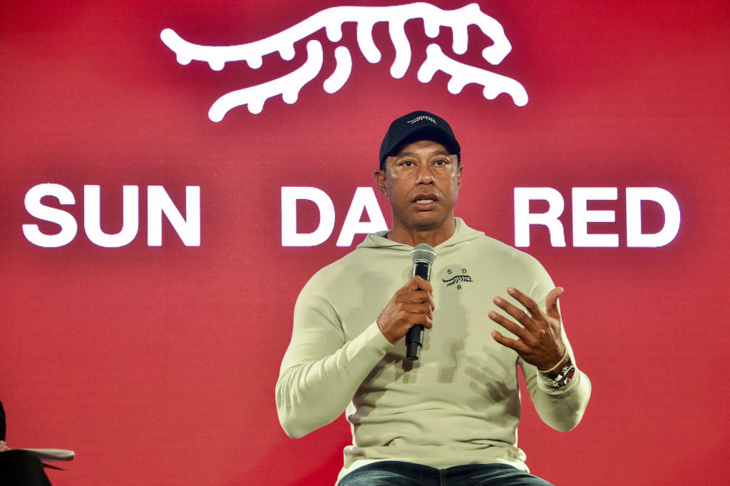 Tiger Woods bei der Vorstellung der neuen Marke "Sunday Red" in Los Angelels