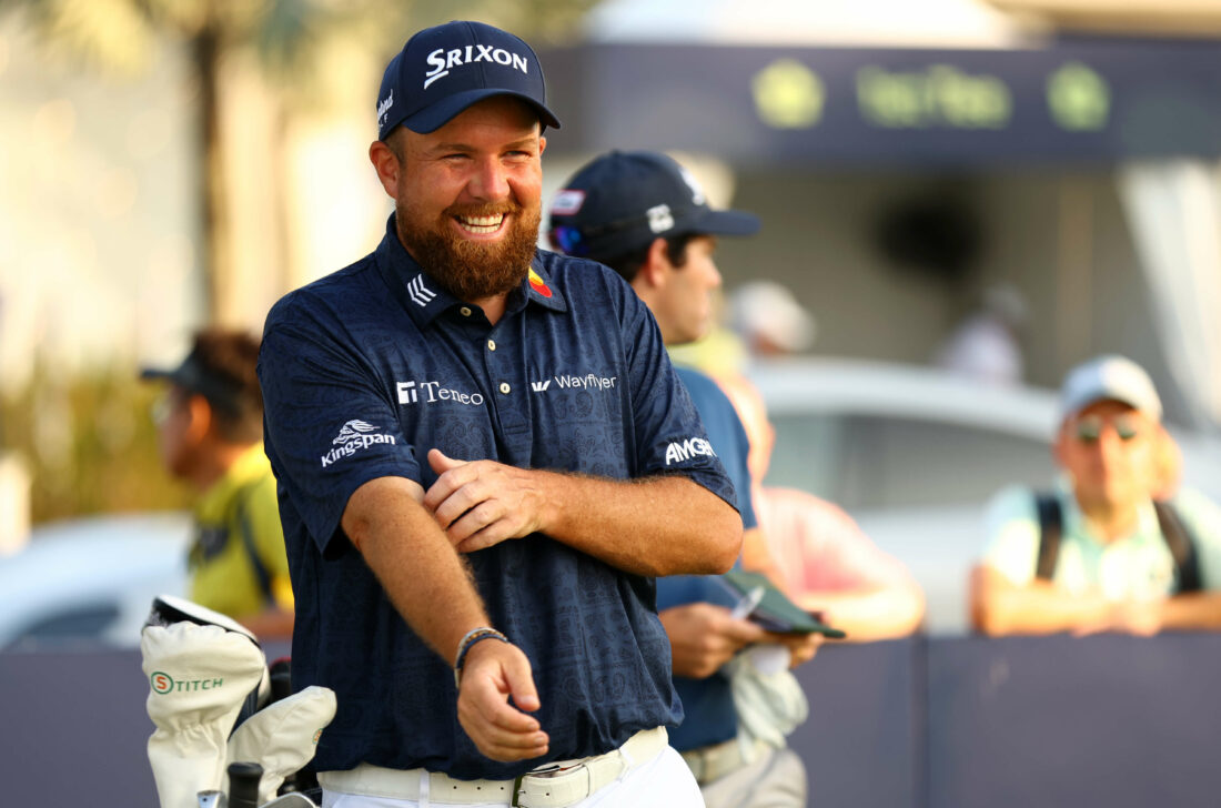 SINGAPORE, SINGAPORE - MARCH 23: Shane Lowry of Ireland reacts as he waits to play his shot from the 10th tee during Day Three of the Porsche Singapore Classic at Laguna National Golf Resort Club on March 23, 2024 in Singapore. (Photo by Yong Teck Lim/Getty Images)