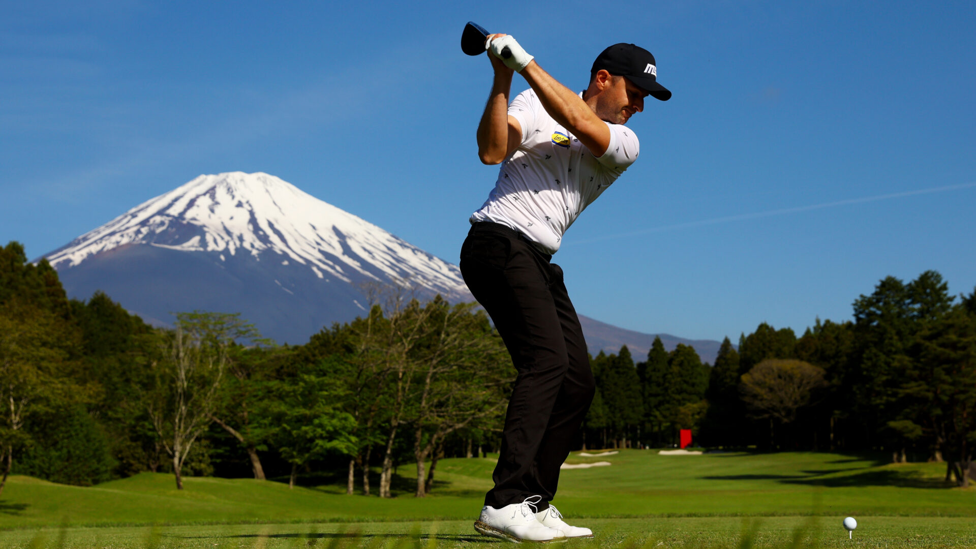 GOTEMBA, JAPAN - APRIL 26: Marcel Schneider of Germany plays his shot from the fifth tee during day two of the ISPS Handa - Championship at Taiheiyo Club Gotemba Course on April 26, 2024 in Gotemba, Shizuoka, Japan. (Photo by Yong Teck Lim/Getty Images)