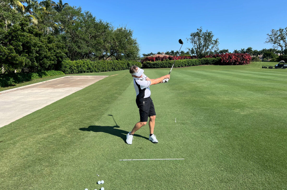 Bernhard Langer auf der Range April 2024, woodfielld CC