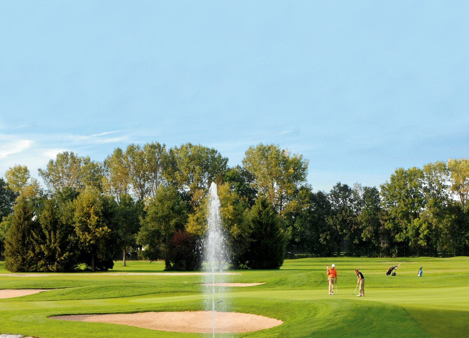 C9 ist ein anspruchsvolles Par 5 und spektakuläres Schlussloch während der BMW International Open.