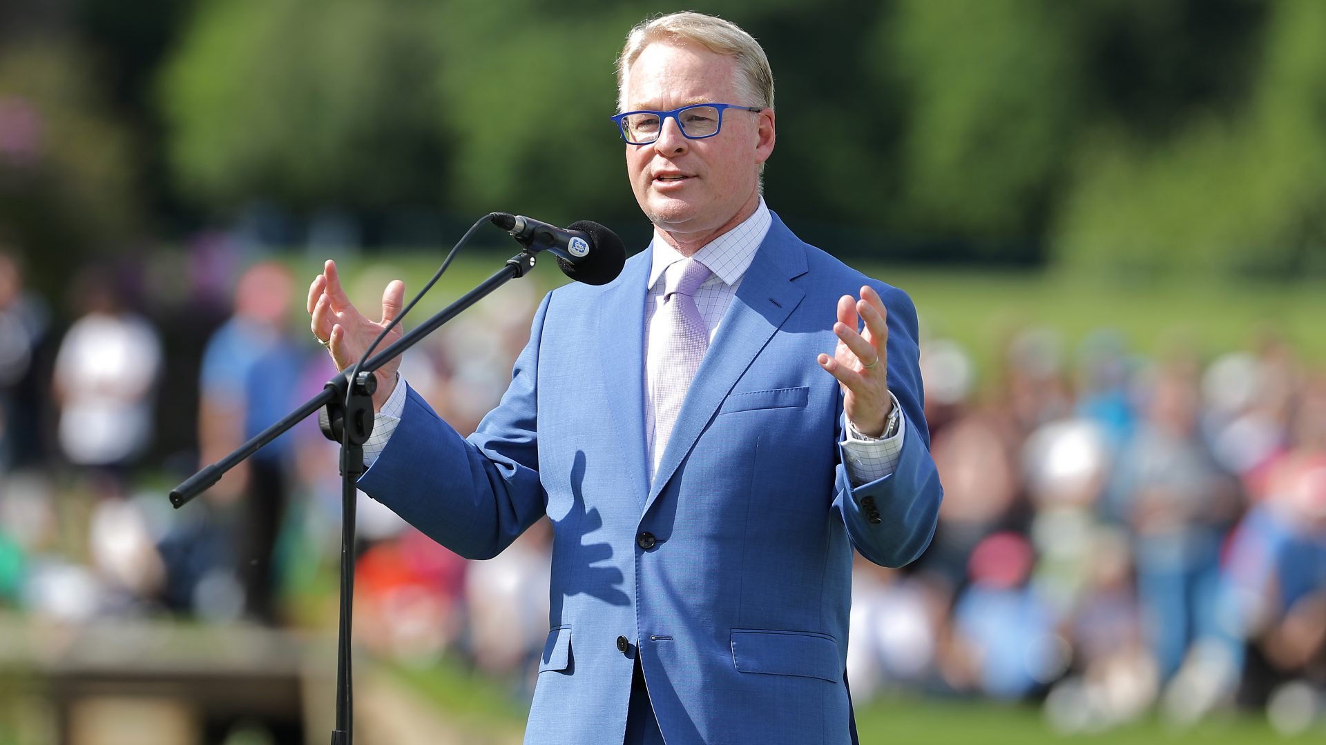 European Tour Keith Pelley bei einer Ansprache