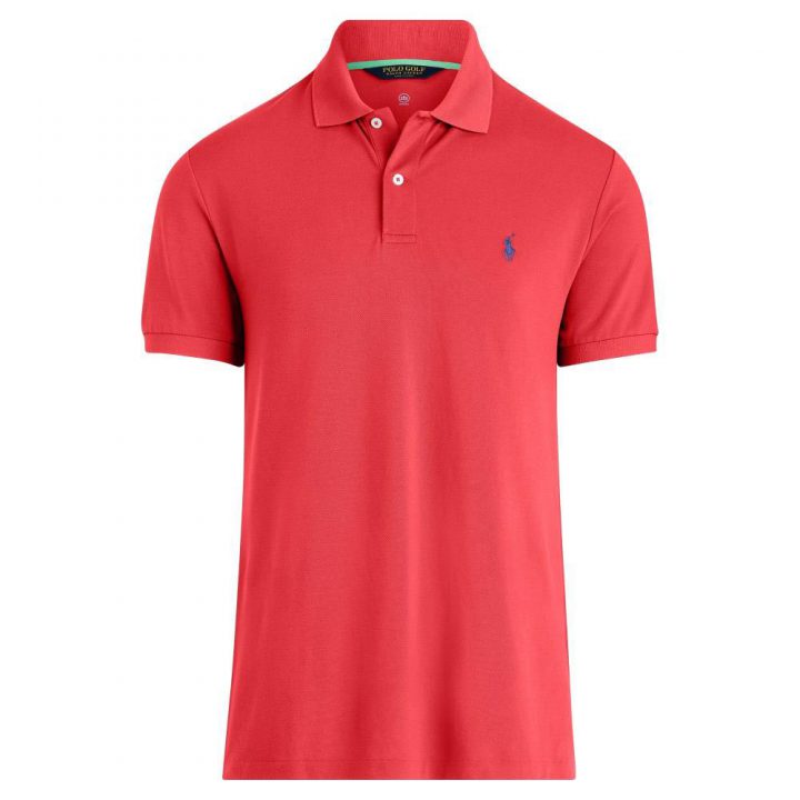 »RLX Custom Slim Performance Polo«: Das Ralph Lauren Shirt besteht aus leichtem Piqué-Stoff mit einem hohen Stretch-Anteil und betont die Figur gerade in der Taille. Auffallend ist das RLX-Logo im Nacken und auf der Schulter – das gibt dem Polo einen gewissen Kick. Farben: Tiefes Orangerot, Französisch-Navy, Sportliches Royal Preis: 99,95 Euro
