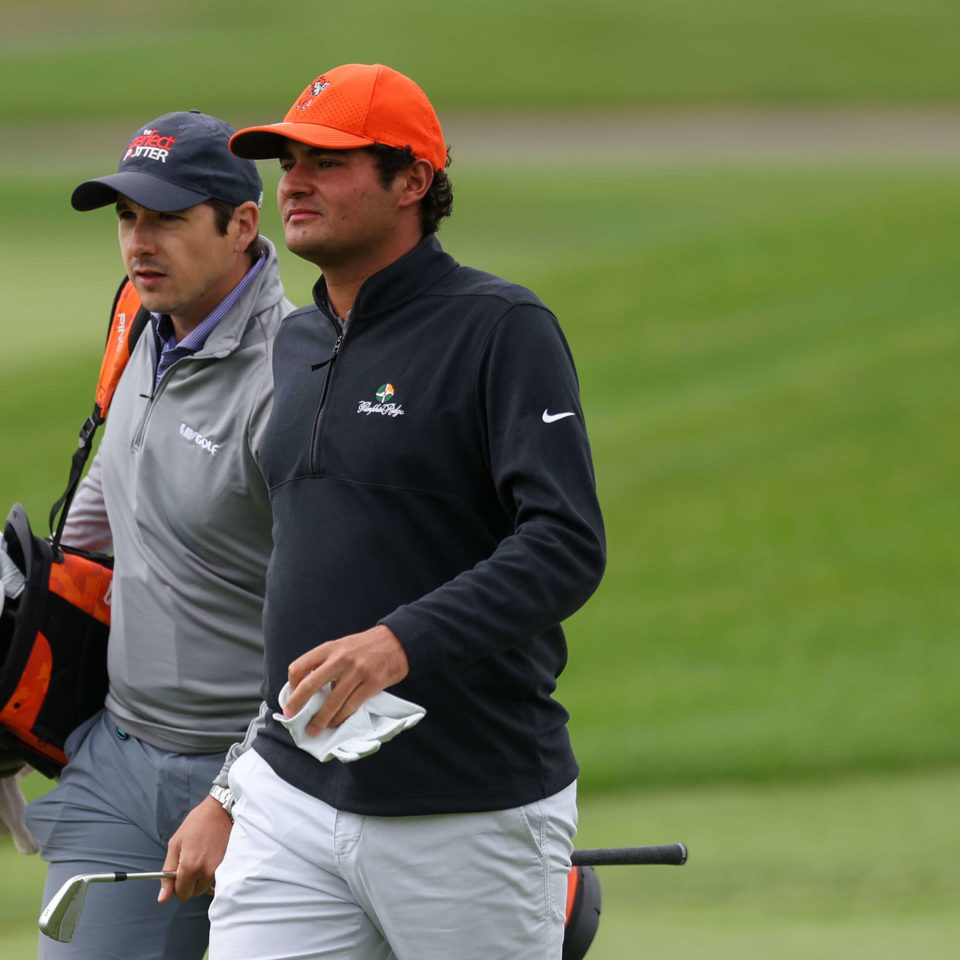 NORTH PLAINS, OREGON - JUNE 28: Eugenio Lopez-Chacarra of Spain looks on during a practice round prior to the LIV Golf Invitational - Portland at Pumpkin Ridge Golf Club on June 28, 2022 in North Plains, Oregon. (Photo by Jonathan Ferrey/LIV Golf via Getty Images)