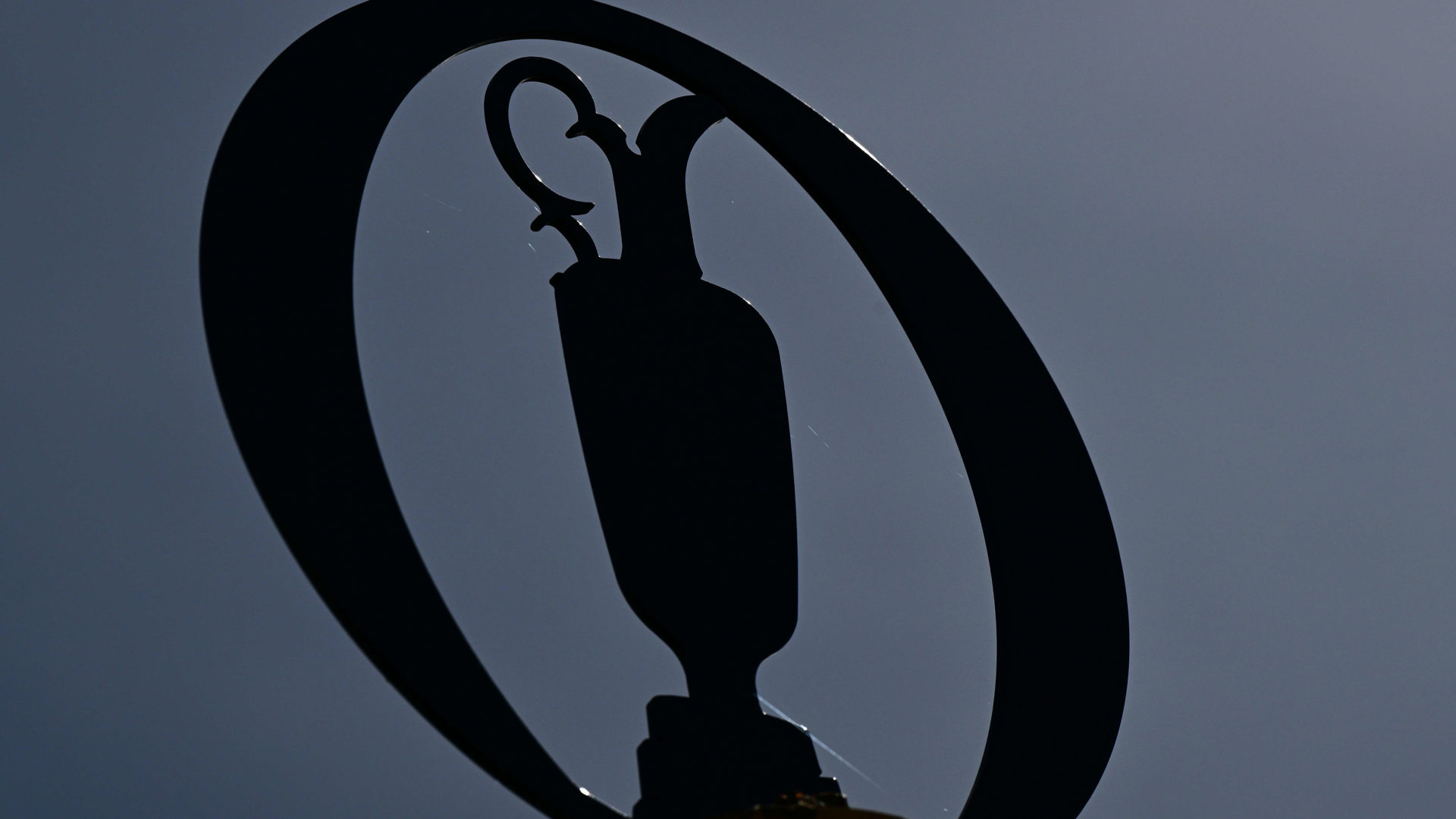 ST ANDREWS, SCOTLAND - JULY 11: A detail view of the Claret Jug logo on course during a practice round prior to The 150th Open at St Andrews Old Course on July 11, 2022 in St Andrews, Scotland. (Photo by Stuart Franklin/R&A/R&A via Getty Images)