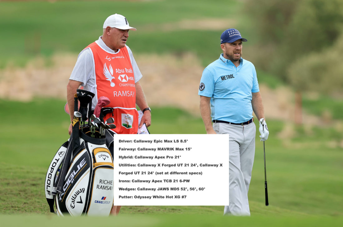 ABU DHABI, tour news UNITED ARAB EMIRATES - JANUARY 20: Richie Ramsay of Scotland plays his second shot on the third hole during Day One of the Abu Dhabi HSBC Championship at Yas Links Golf Course on January 20, 2022 in Abu Dhabi, United Arab Emirates. (Photo by David Cannon/Getty Images)