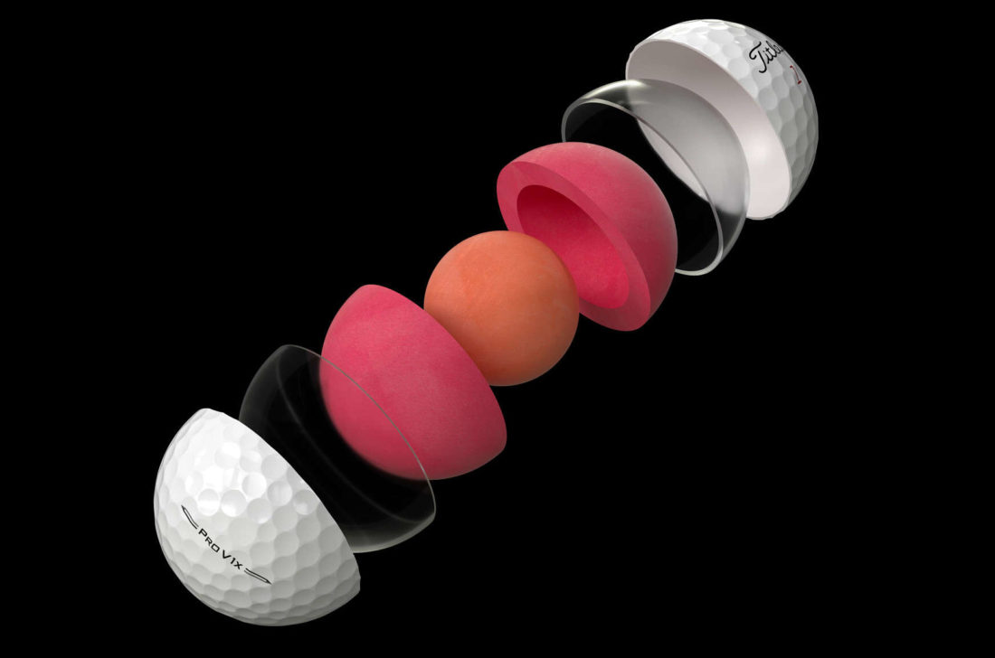 Pro V1x broken apart BLACK BACKGROUND