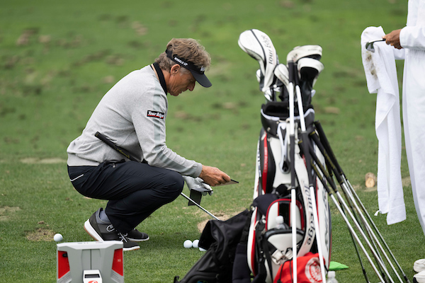 Bernhard Langer beim Training im Augusta National GC (Foto: Matthew Harris / Golf Picture Agency)