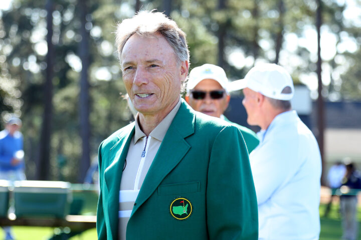 Bernhard Langer am 8. April 2024 auf dem Augusta National Golf Club