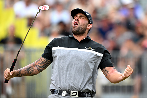 QUEENSTOWN, NEW ZEALAND - MARCH 02: Ryan Peake of Australia celebrates after winning the 2025 New Zealand Open at Millbrook Resort on March 02, 2025 in Queenstown, New Zealand. (Photo by Hannah Peters/Getty Images)