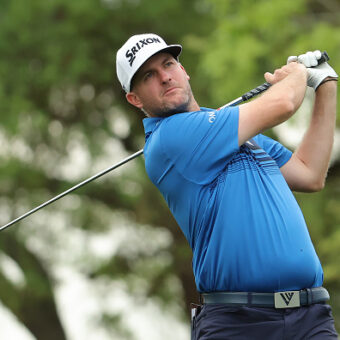 HOUSTON, TEXAS - MARCH 28: Taylor Pendrith of Canada hits his tee shot on the 12th hole during the second round of the Texas Children's Houston Open 2025 at Memorial Park Golf Course on March 28, 2025 in Houston, Texas. (Photo by Jonathan Bachman/Getty Images)