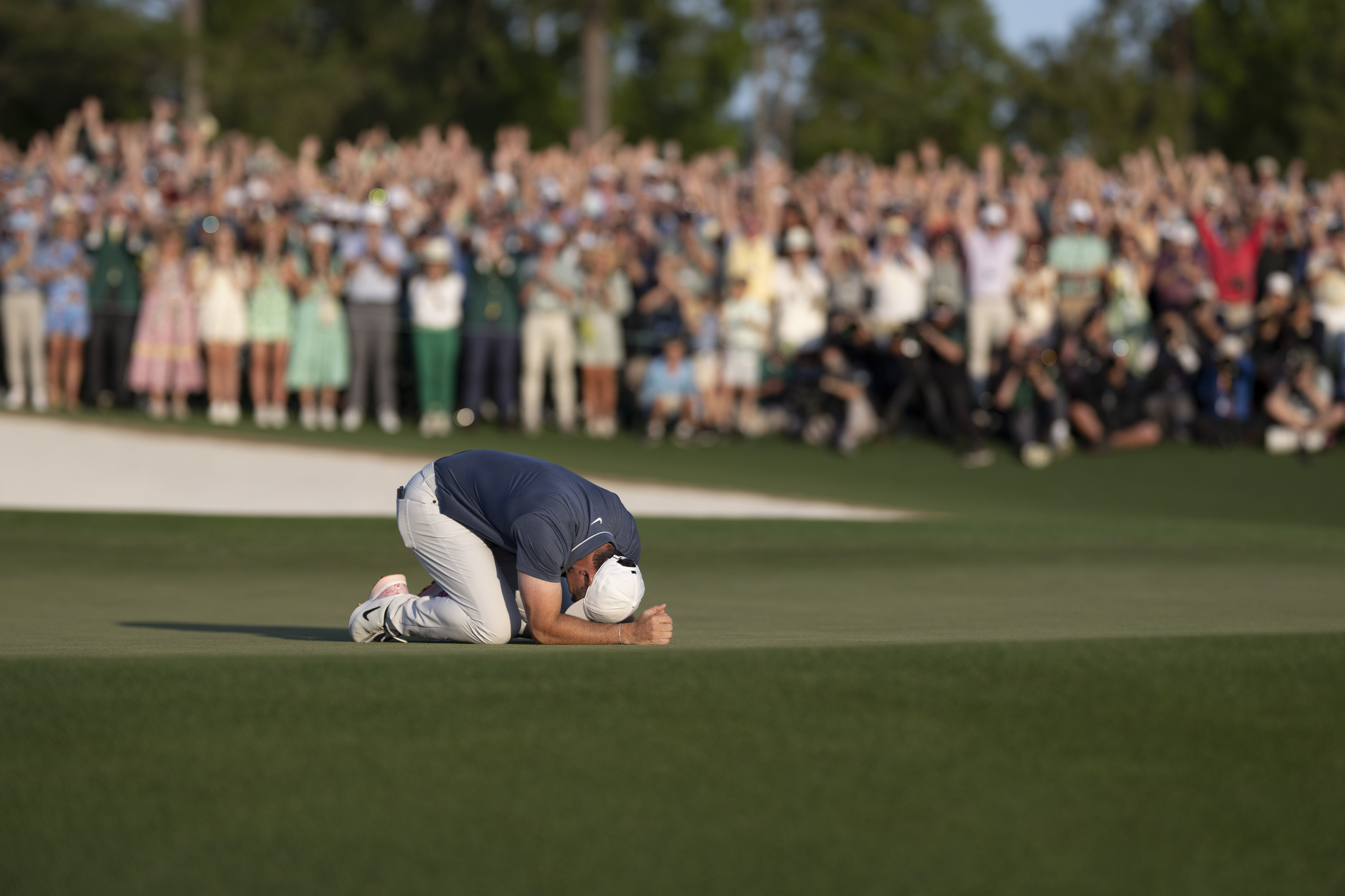 Rory MCILROY (IRE) wins the play off V Justin ROSE (ENG) at 18th par 4 during fourth round US Masters 2025, Augusta National, Augusta, Georgia,USA. © MATTHEW HARRIS Golf Collection Credit: Matthew Harris / Golf Picture Agency