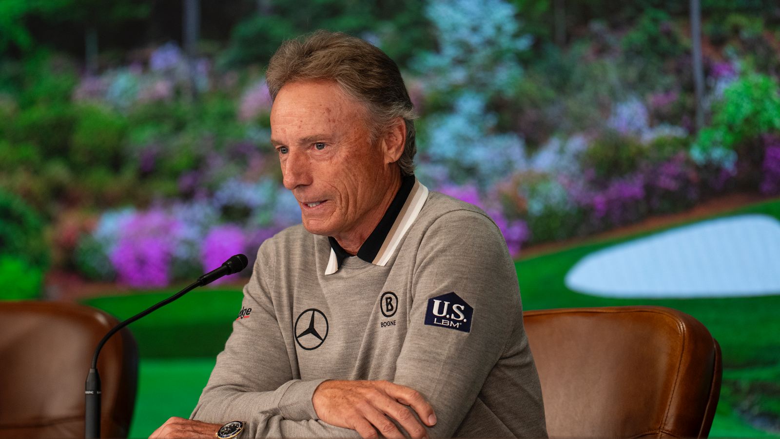 Bernhard Langer bei der Pressekonferenz im Vorfeld des Masters 2025 im Augusta National