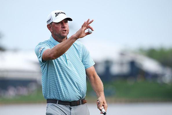 PONTE VEDRA BEACH, FLORIDA - MARCH 16: Lucas Glover of the United States reacts on the 18th green during the final round of THE PLAYERS Championship on the Stadium Course at TPC Sawgrass on March 16, 2025 in Ponte Vedra Beach, Florida. (Photo by Jared C. Tilton/Getty Images)