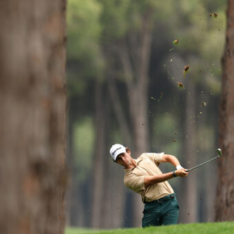 ANTALYA, TURKEY - MAY 10: Angel Ayora of Spain in action on day three of the Turkish Airlines Open 2025 at Regnum Carya Golf & Spa Resort on May 10, 2025 in Antalya, Turkey. (Photo by Jan Kruger/Getty Images)