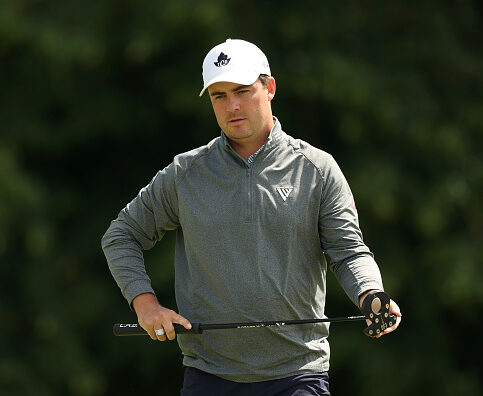 ANTWERP, BELGIUM - MAY 22: Aaron Cockerill of Canada prepares to putt on the ninth green on day one of the Soudal Open 2025 at Rinkven International GC on May 22, 2025 in Antwerp, Belgium. (Photo by Luke Walker/Getty Images)