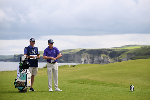 Justin Leonard an Tee Nummer 6 im Royal Portrush Golf Club