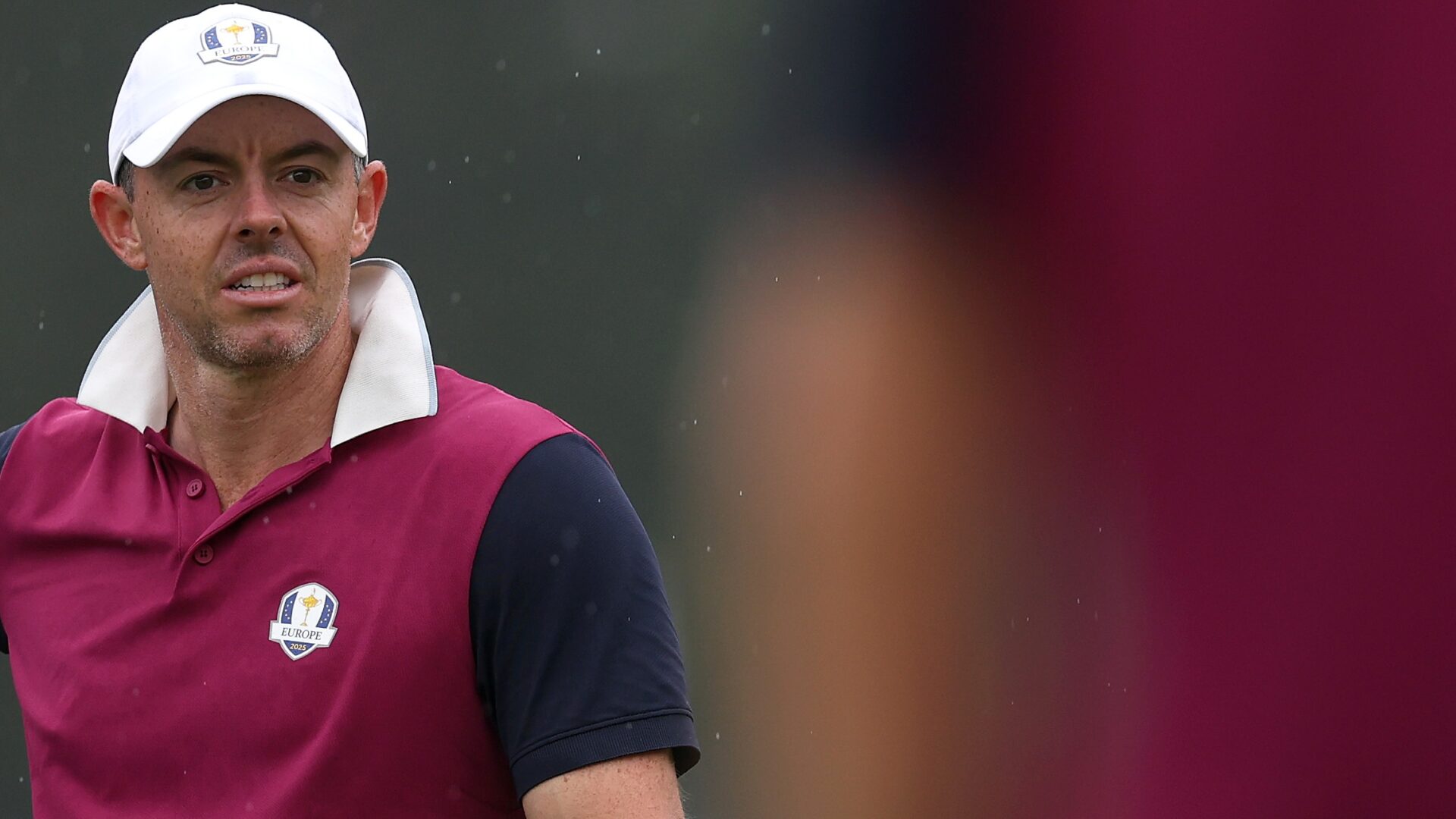 FARMINGDALE, NEW YORK - SEPTEMBER 25: Rory McIlroy of Team Europe looks on during a practice round prior to the Ryder Cup 2025 at Black Course at Bethpage State Park Golf Course on September 25, 2025 in Farmingdale, New York. (Photo by Andrew Redington/Getty Images)