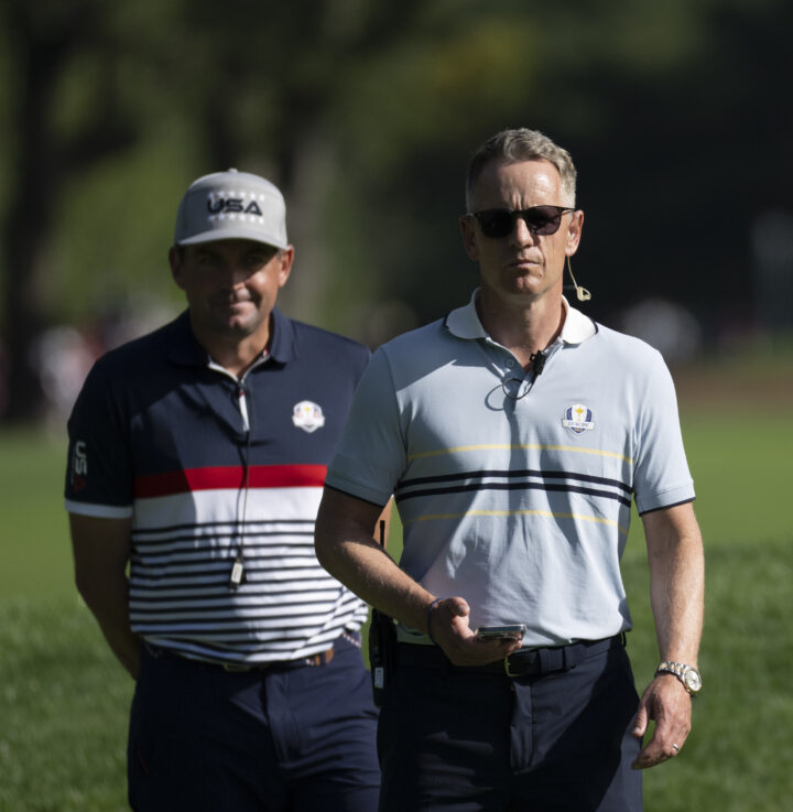 Luke Donald, Keegan Bradley, Ryder Cup 2025, Bethpage during Morning Foursomes session Ryder Cup Matches 2025,Bethpage Black,Farmington,Ny, USA.